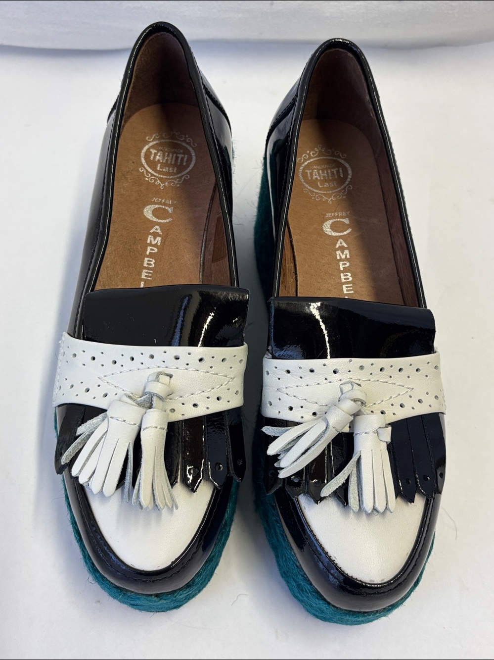 NWOB Jeffrey Campbell Oxford Patent Leather Jute Platform Espadrille
